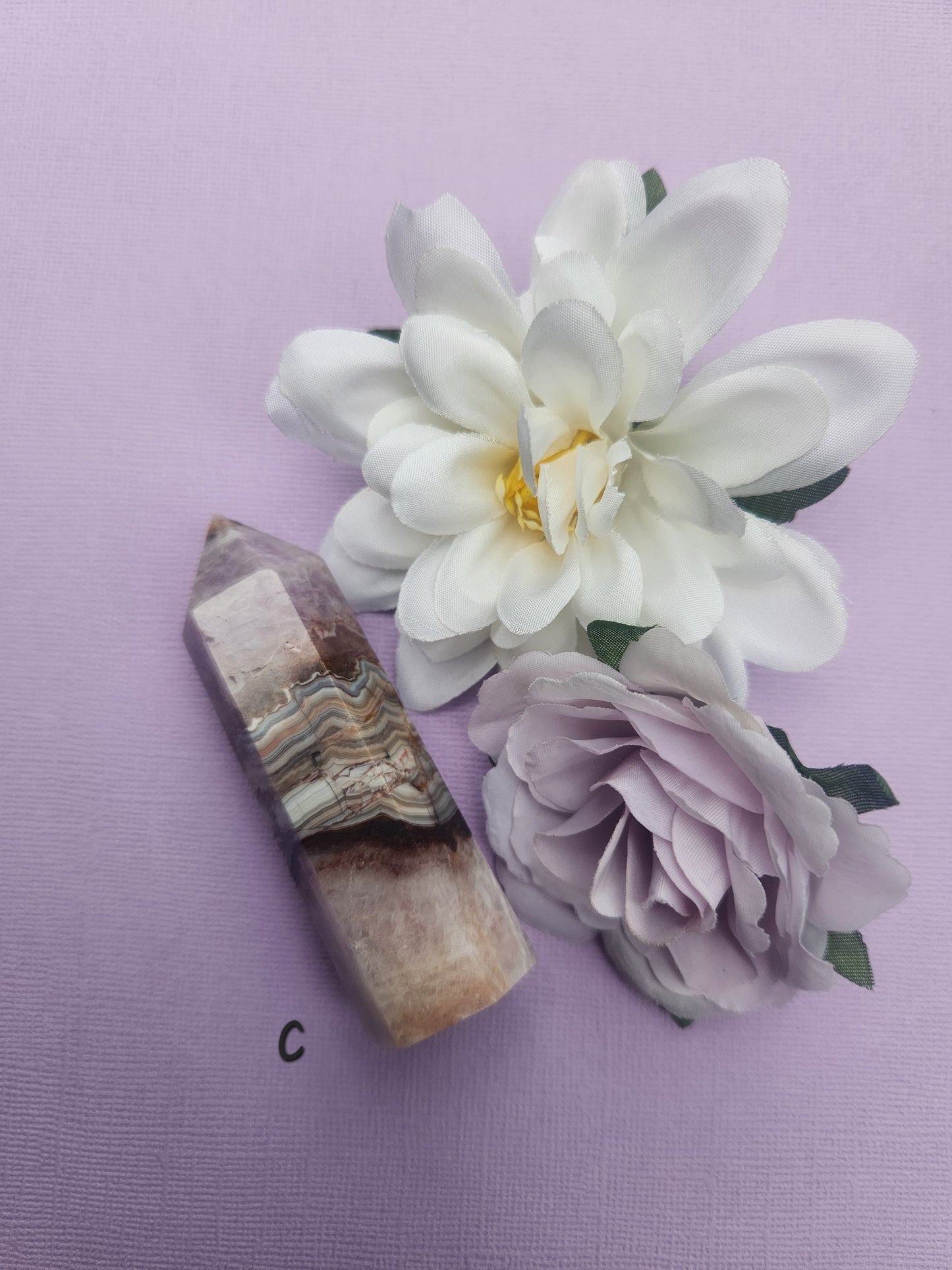 Amethyst and Crazy Lace Agate Crystal Tower