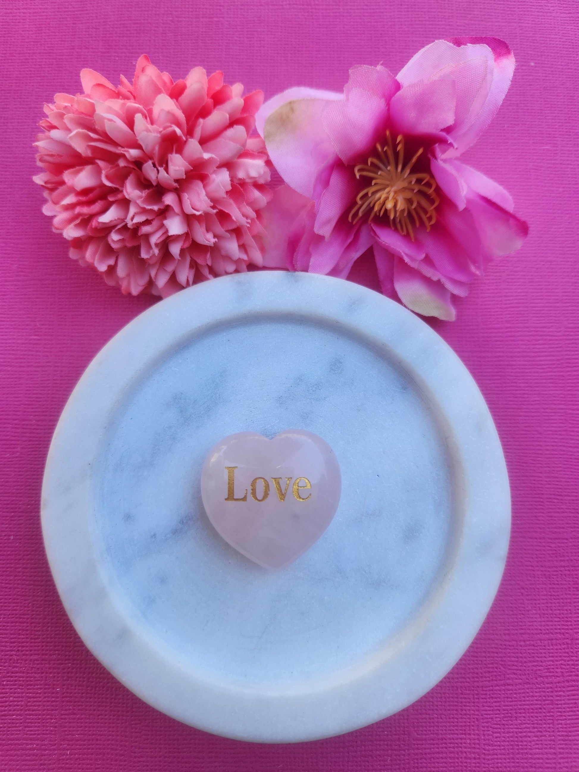 Rose Quartz affirmation crystal heart engraved with Love word, polished pink Rose Quartz gemstone heart for self love compassion romance and emotional healing, natural Rose Quartz heart for heart chakra balance meditation and positive affirmations, engraved crystal pocket heart for mindfulness self care rituals spiritual healing decor and thoughtful crystal gift Australia shop.